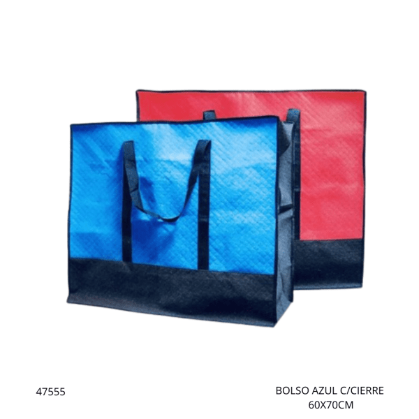 BOLSO AZUL C/CIERRE 60X70CM BOG-07