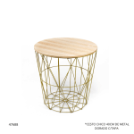 CESTO MEDIANO 40CM DE METAL DORADO C/TAPA