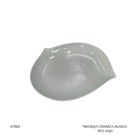 BANDEJA CERAMICA BLANCA TIPO HOJA