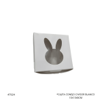 CAJITA CONEJO C/VISOR BLANCO 13X13X8CM