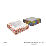 CAJA C/VISOR 25X25X6 MULTICOLOR Y CORAZON GER006.2