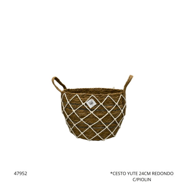 CESTO YUTE 24CM REDONDO C/PIOLIN