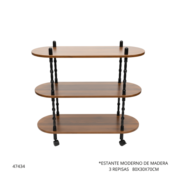 ESTANTE MODERNO DE MADERA 3 REPISAS (F655-028)