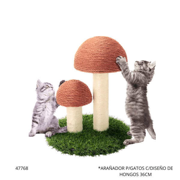 ARAÑADOR PARA GATOS C/DISEÑO DE HONGOS 36CM (FP63178-216)