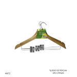 JUEGO DE PERCHAS 3PC CON PINZA MKJ-44CM