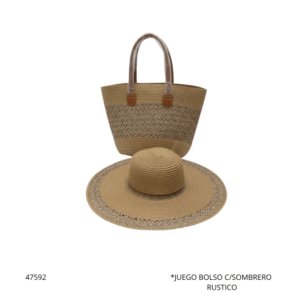 JUEGO BOLSO C/SOMBRERO RUSTICO (H-10)