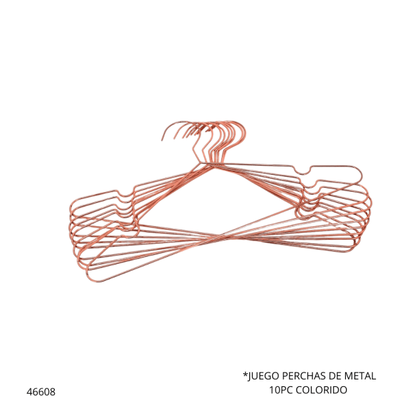 JUEGO PERCHAS DE METAL 10PCS COLORIDO YJ313