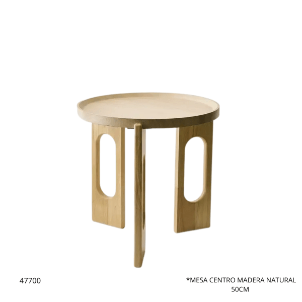 MESA CENTRO MADERA NATURAL 50CM (HW04899)
