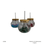 FRASCO C/FLORES SECAS Y PAJITA (HYB-920)