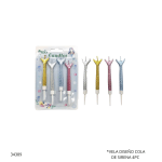 VELA DISEÑO COLA DE SIRENA 4PC (ZE-56-4)