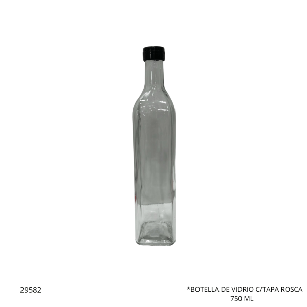 BOTELLA DE VIDRIO C/TAPA ROSCA 750 ML 301073-2