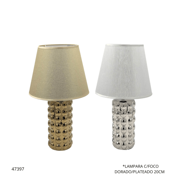 LAMPARA DORADO/PLATEADO 20CM