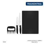 JUEGO DE CUCHILLO + GARRA Y TABLA 4PCS TRAMONTINA (23498/076)