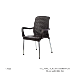 SILLA POLTRONA RATTAN MARRON NIQUELART (387-14)