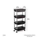 ORGANIZADOR 4 NIVELES TIPO RATTAN NIQUELART (399-14)
