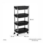 ORGANIZADOR 4 NIVELES TIPO RATTAN NIQUELART (399-7)