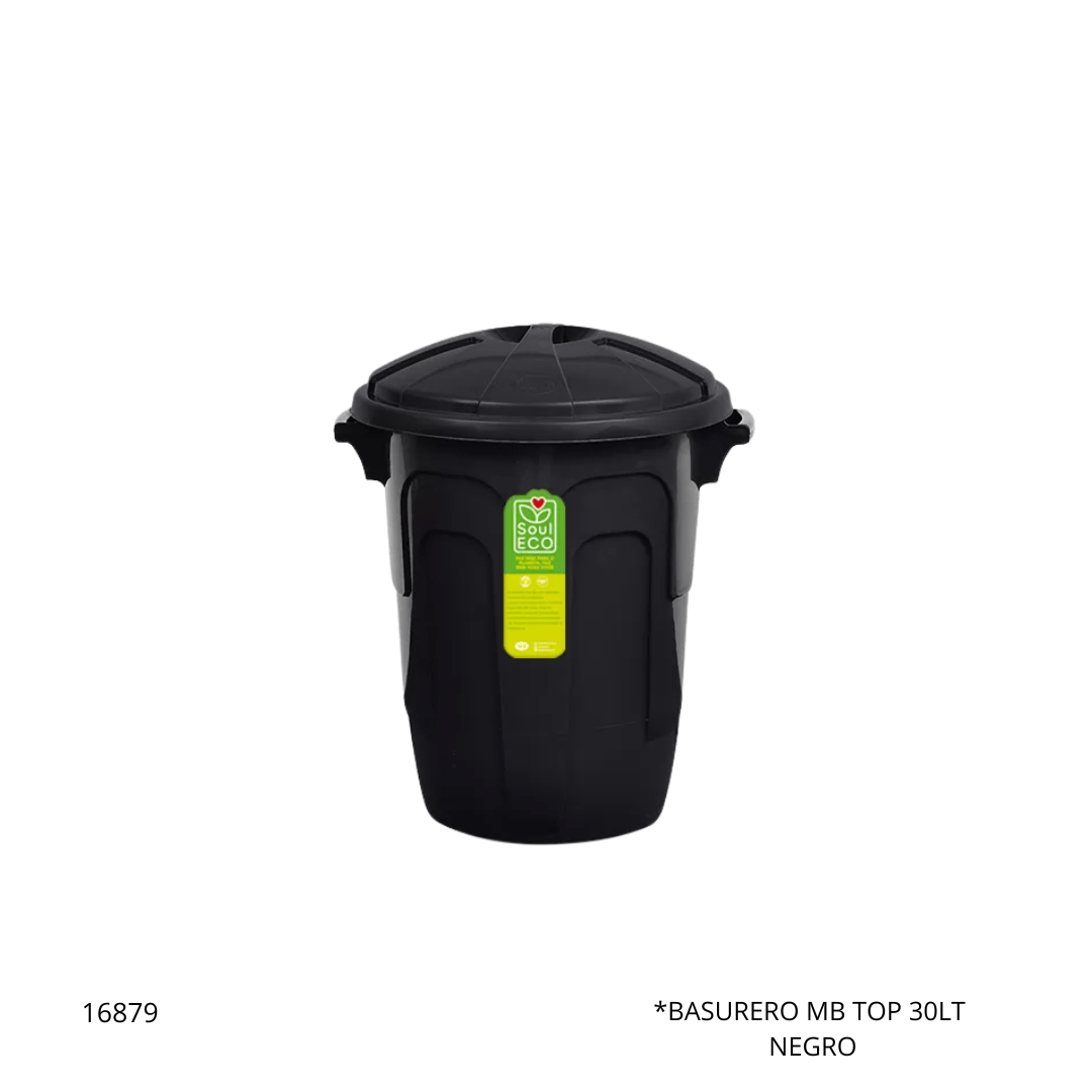 7897698221021 BASURERO MB TOP 30LT NEGRO - Imagen 1