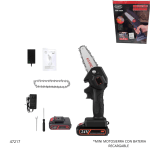 MINI MOTOSIERRA CON BATERIA RECARGABLE (VR-3945)