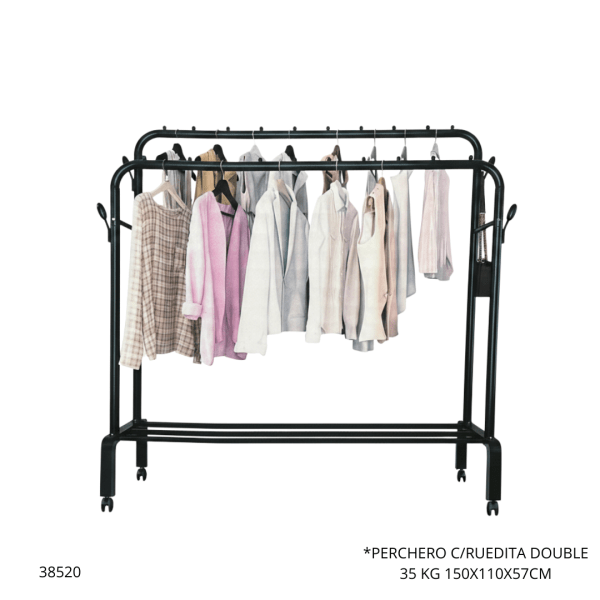 PERCHERO C/RUEDITA DOUBLE POLE 35 KG ((BH8278))