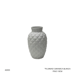 FLORERO CERAMICA BLANCA PINO 18CM (HY2147)