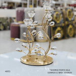 ADORNO PORTA VELA DORADO C/ BASE (JX-348A)