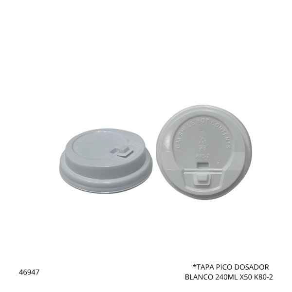 TAPA PARA VASO DE CARTON 240ML X50 K80-2 ZK824
