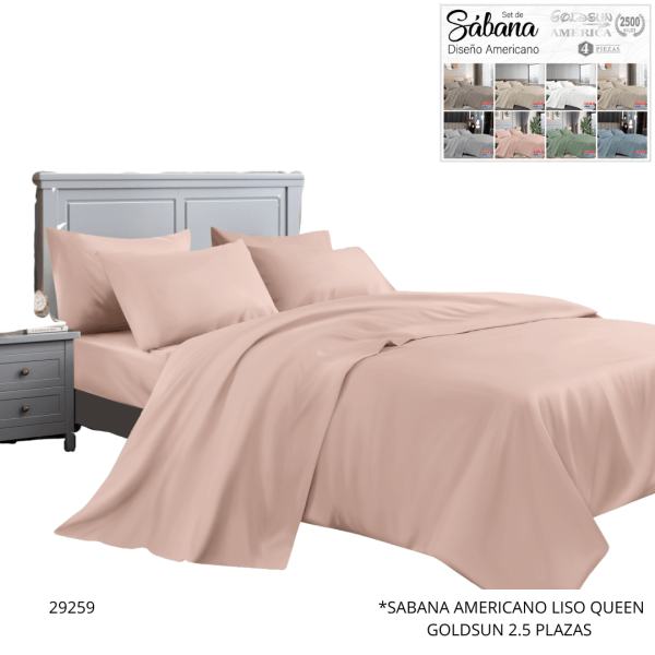 SABANA AMERICANO LISO QUEEN GOLDSUN 2.5 PLAZAS (XK-3)