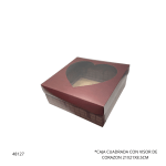 CAJA CUADRADA CON VISOR DE CORAZON 21X21X8.5CM (11056)