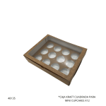 CAJA KRAFT CUADRADA PARA MINI CUPCAKES X12 (12 CAV)