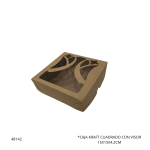 CAJA KRAFT CUADRADO CON VISOR 15X15X4.2CM