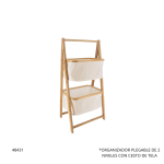 ORGANIZADOR PLEGABLE DE 2 NIVELES CON CESTO DE TELA (A6740-8)