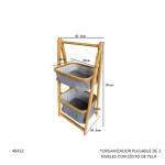 ORGANIZADOR PLEGABLE DE 2 NIVELES CON CESTO DE TELA (A117-9)