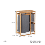 ESTANTE DE MADERA CON CESTOS DE TELA (A5685-11)