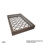 BANDEJA 30X40CM PARA DESAYUNO CON BASE DE VIDRIO (PX-17)