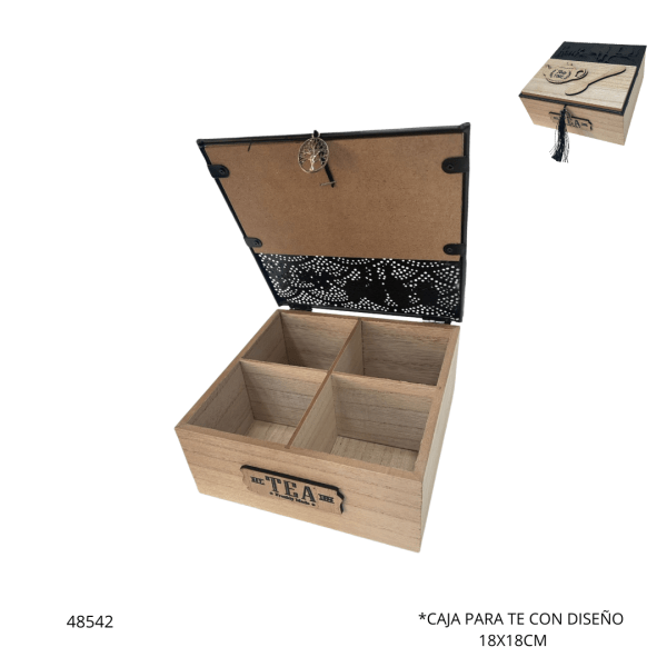 CAJA PARA TE CON DISEÑO 18X18CM (PX-16)