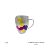 TAZA DOBLE FONDO C/PLUMAS 350ML (782-3)