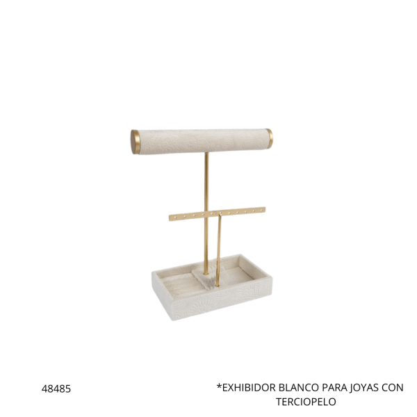 EXHIBIDOR BLANCO PARA JOYAS CON TERCIOPELO (CEN3452)