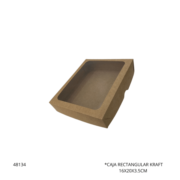 CAJA RECTANGULAR KRAFT 16X20X3.5CM
