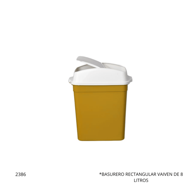 BASURERO RECTANGULAR VAIVEN DE 8 LITROS GEMPLAST (611)