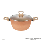 CACEROLA C/TAPA 24CM AMERCOOK TERRACOTTA
