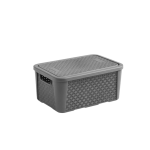 CAJITA ORGANIZADOR GRIS CON TAPA 19.6X28.5X13.5CM PLASNEW (2046)